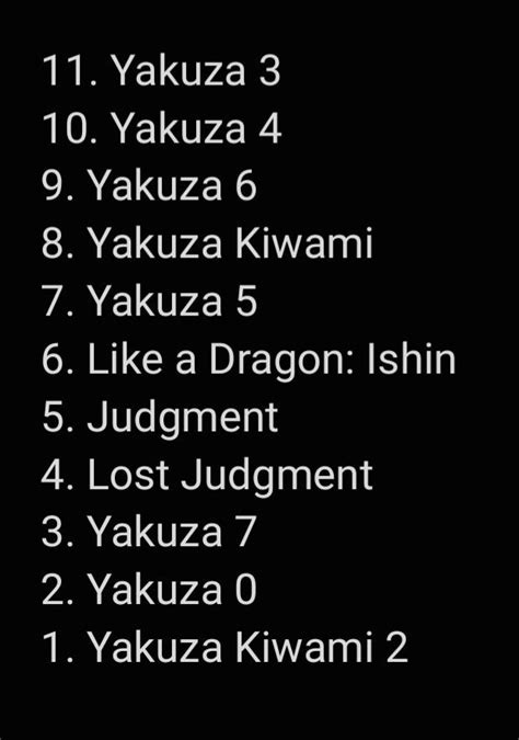 r/yakuzagames|Ranking Every Yakuza Game, Best To Worst.
